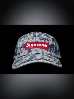 Supreme Fat Tip Jacquard Denim Camp Cap